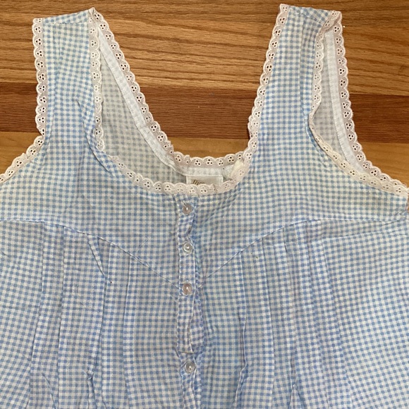 Ilise Stephens Blue & White Gingham Housedress, Fits Size 10, 100% Cotton. Cool - Picture 2 of 6